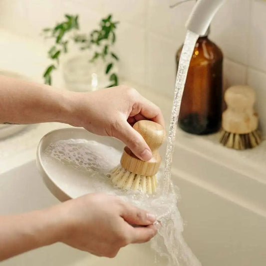 Bamboo brush with Sisal Agave bristles Pot Brush