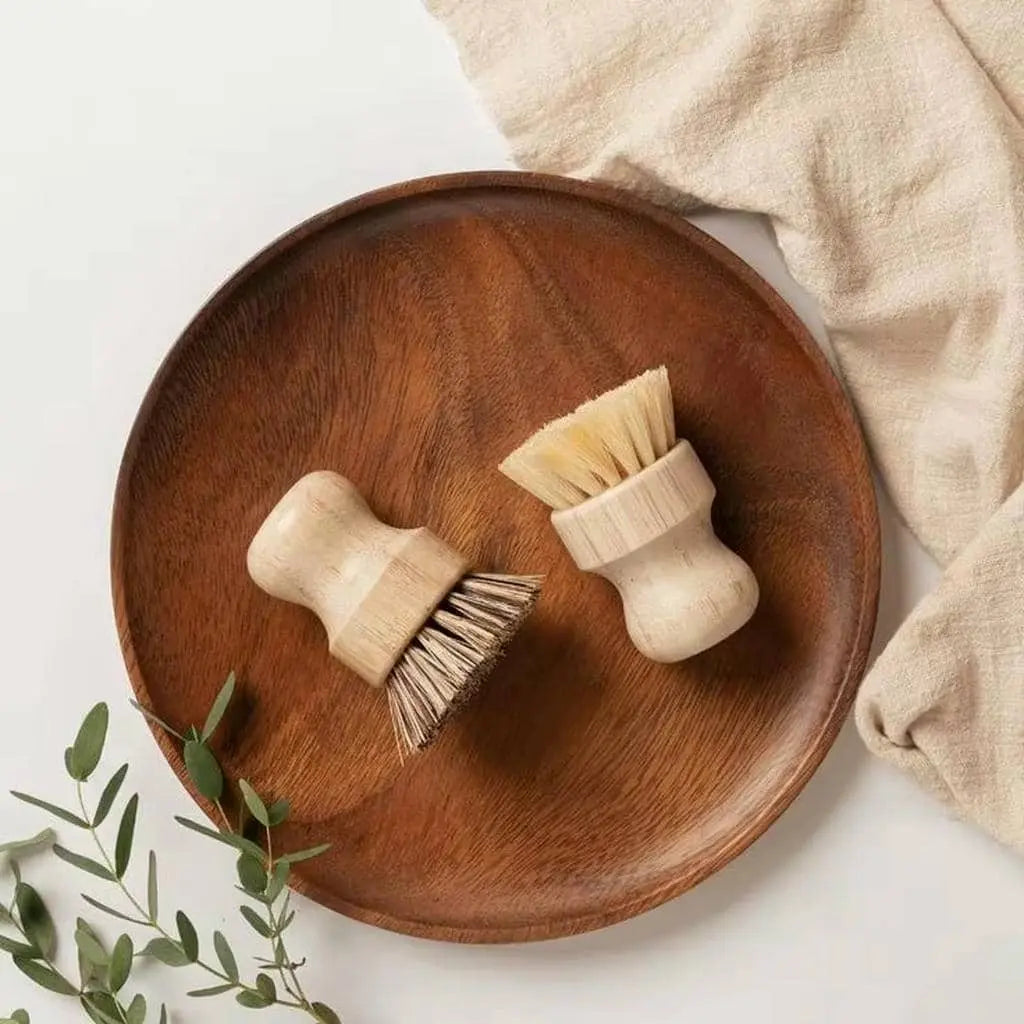 Bamboo brush with Sisal Agave bristles Pot Brush