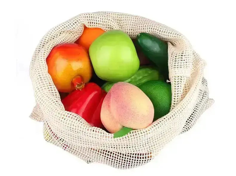 Zero Waste Co - 100% Biodegradable Organic Cotton Fruit Mesh Grocery Shopping Bag