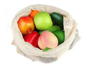 Zero Waste Co - 100% Biodegradable Organic Cotton Fruit Mesh Grocery Shopping Bag