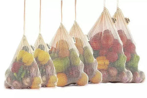 Zero Waste Co - 100% Biodegradable Organic Cotton Fruit Mesh Grocery Shopping Bag
