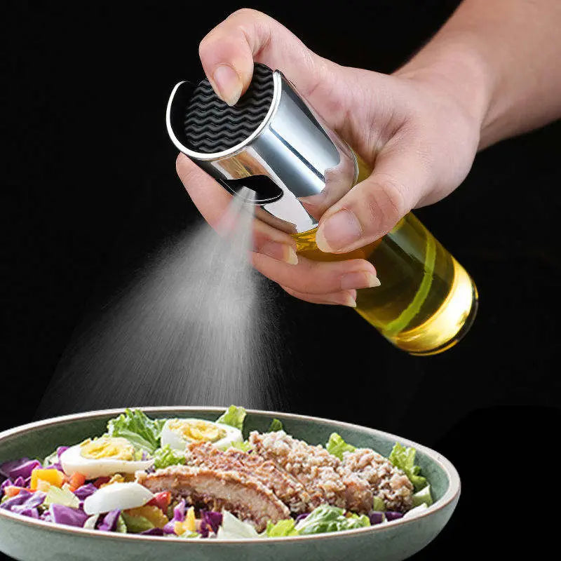 Zero Waste Co - 100ml Oil Sprayer Mister Stainless Steel and Glass Bottle For Kitchen or BBQs