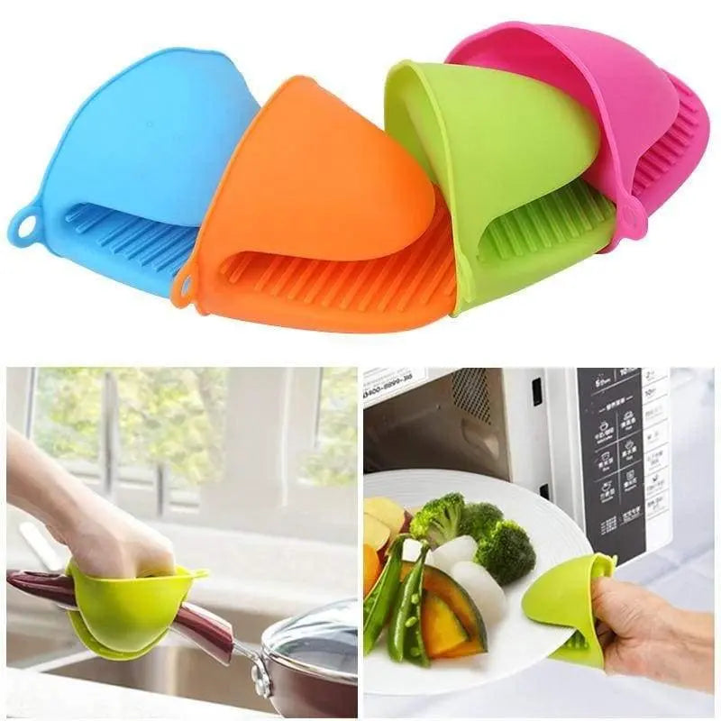 2pcs Mini Oven Gloves Silicone Heat Resistant Cooking Pinch Mitts Potholder for Kitchen Cooking & Baking (Green), Size: One Size