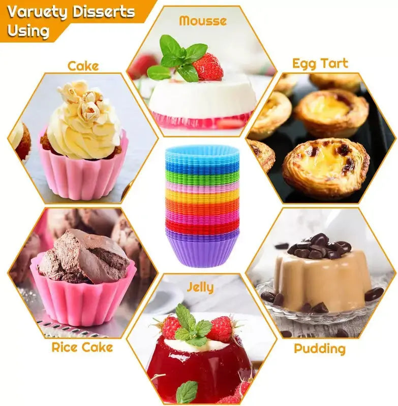 Zero Waste Co - 4 Pieces Silicone cupcake moulds - Non-stick and BPA Free
