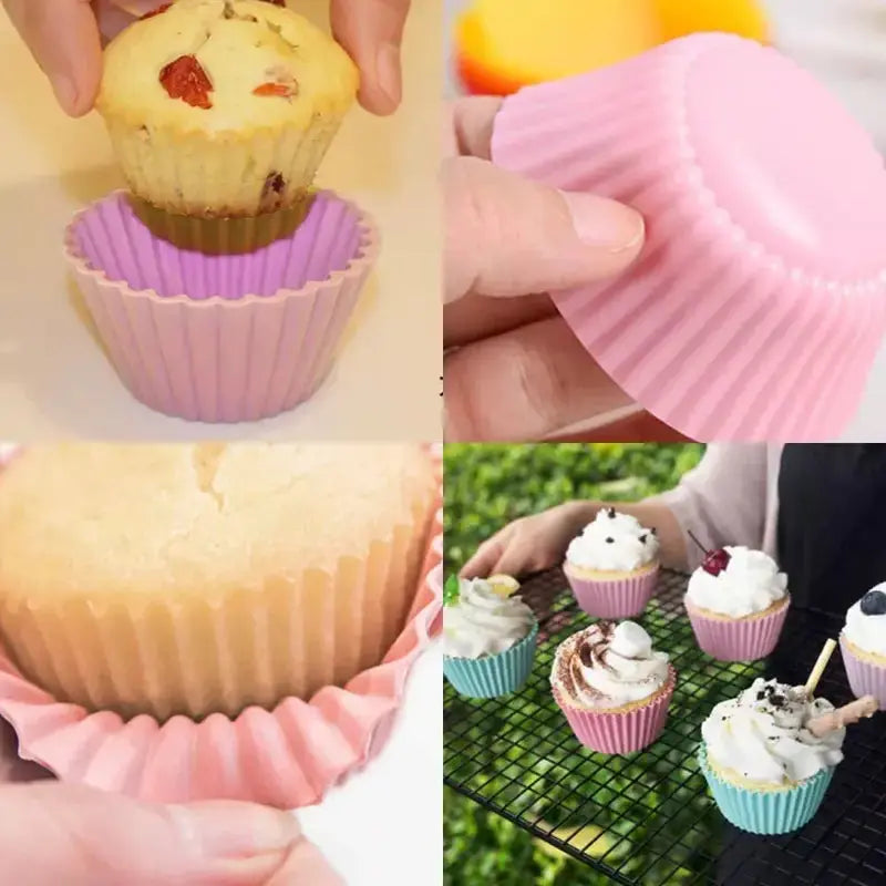 Zero Waste Co - 4 Pieces Silicone cupcake moulds - Non-stick and BPA Free