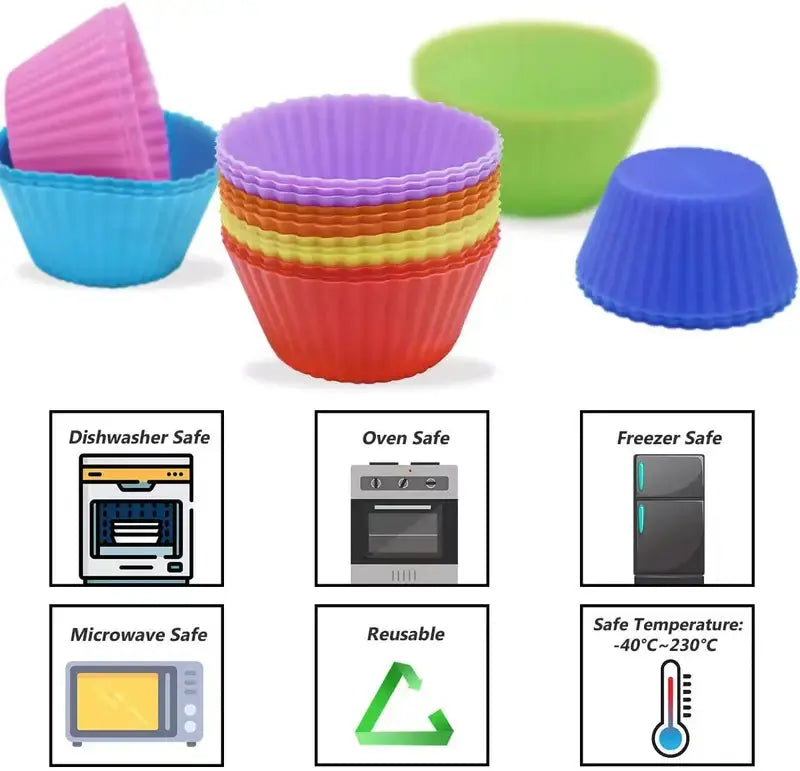 Zero Waste Co - 4 Pieces Silicone cupcake moulds - Non-stick and BPA Free