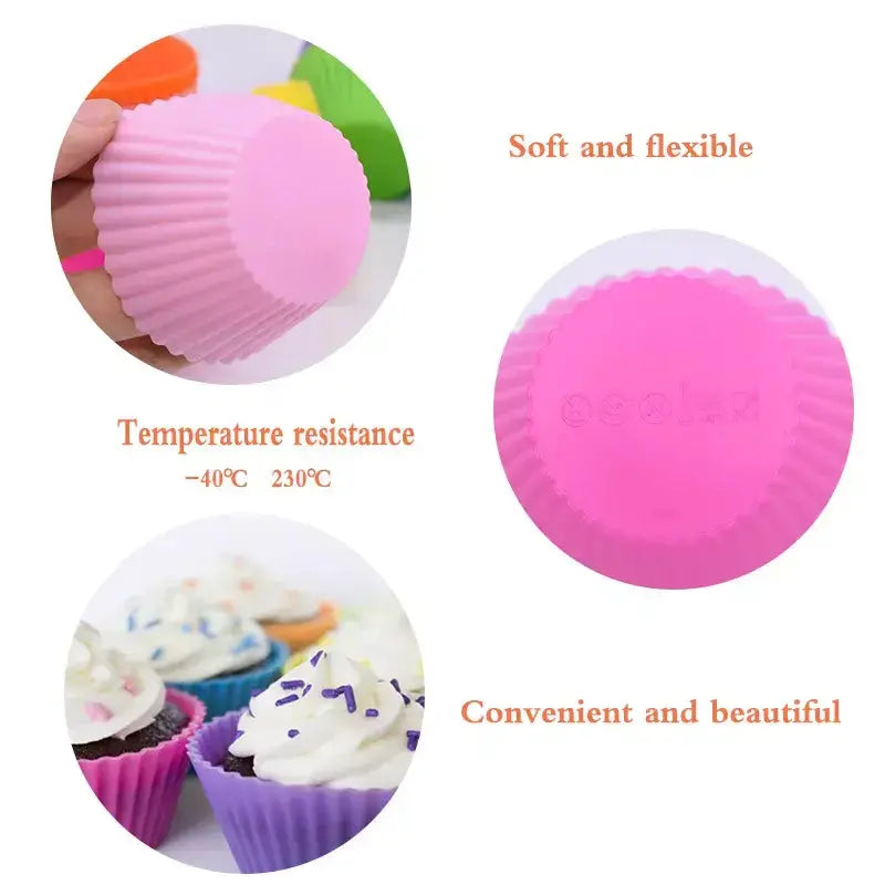 Zero Waste Co - 4 Pieces Silicone cupcake moulds - Non-stick and BPA Free