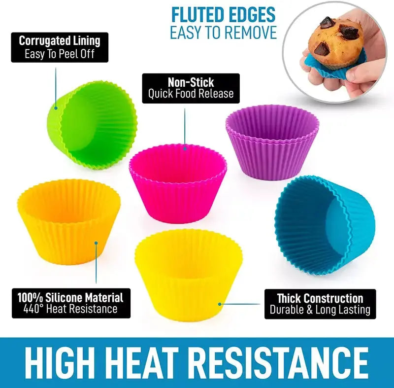 Zero Waste Co - 4 Pieces Silicone cupcake moulds - Non-stick and BPA Free
