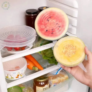Zero Waste Co - 6 Pieces Set Universal Silicone Stretch Reusable Container Lids BPA Free