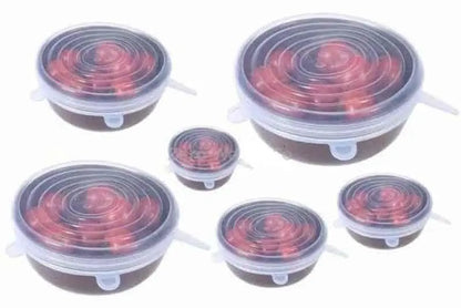 Zero Waste Co - 6 Pieces Set Universal Silicone Stretch Reusable Container Lids BPA Free