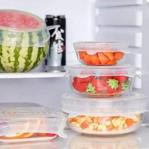 Zero Waste Co - 6 Pieces Set Universal Silicone Stretch Reusable Container Lids BPA Free