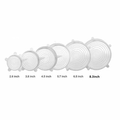 Zero Waste Co - 6 Pieces Set Universal Silicone Stretch Reusable Container Lids BPA Free