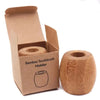 Bamboo toothbrush with infused soft bamboo charcoal bristles and bamboo containers. BPA Free GOB
