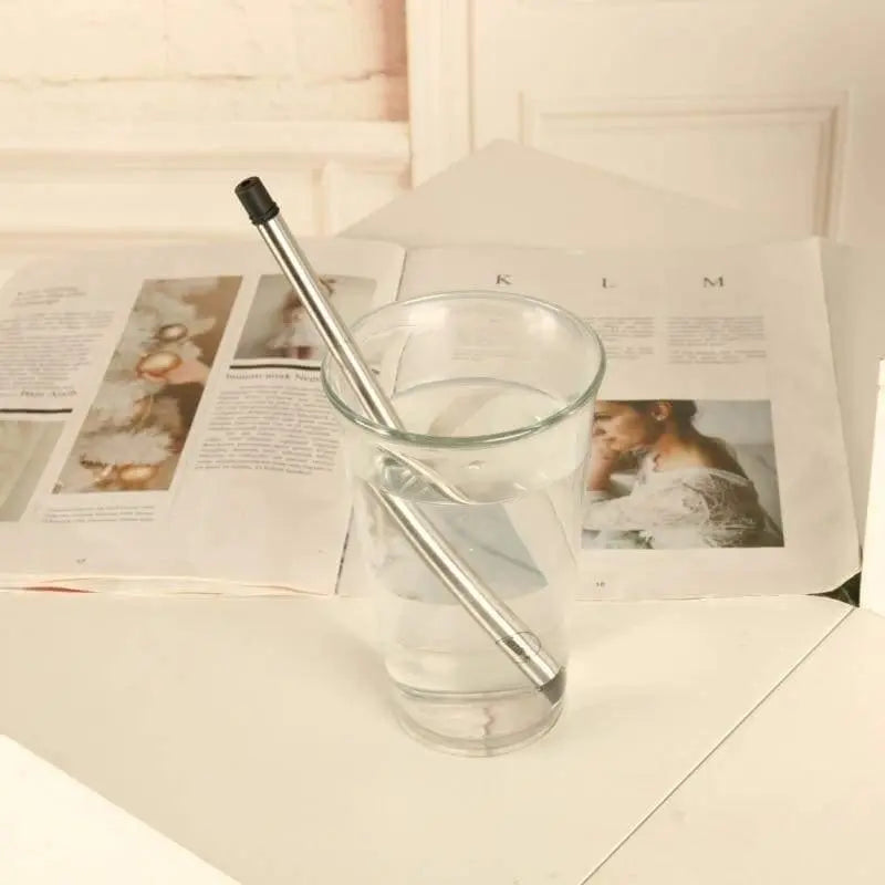 Zero Waste Co - Collapsible Reusable Metal Stainless Steel Straw with container