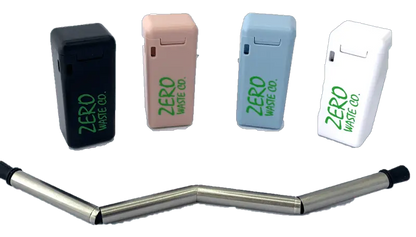 Zero Waste Co - Collapsible Reusable Metal Stainless Steel Straw with container