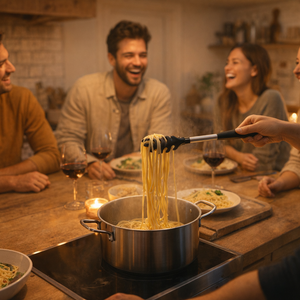 13-Piece Stainless Steel & Silicone Kitchen Utensil Set with Storage Bucket