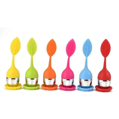 Zero Waste Co - Leaf Silicone Tea Infuser With Stainless Steel Strainer For Herbal and Loose Tea | Multiple Colour Options