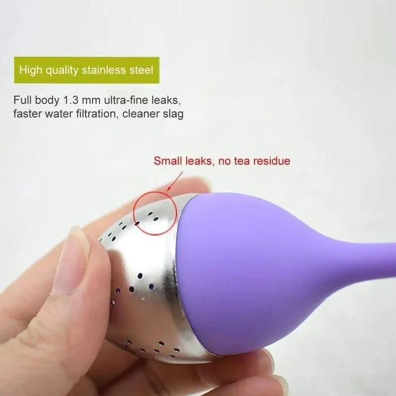 Zero Waste Co - Leaf Silicone Tea Infuser With Stainless Steel Strainer For Herbal and Loose Tea | Multiple Colour Options