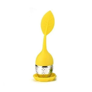 Zero Waste Co - Leaf Silicone Tea Infuser With Stainless Steel Strainer For Herbal and Loose Tea | Multiple Colour Options