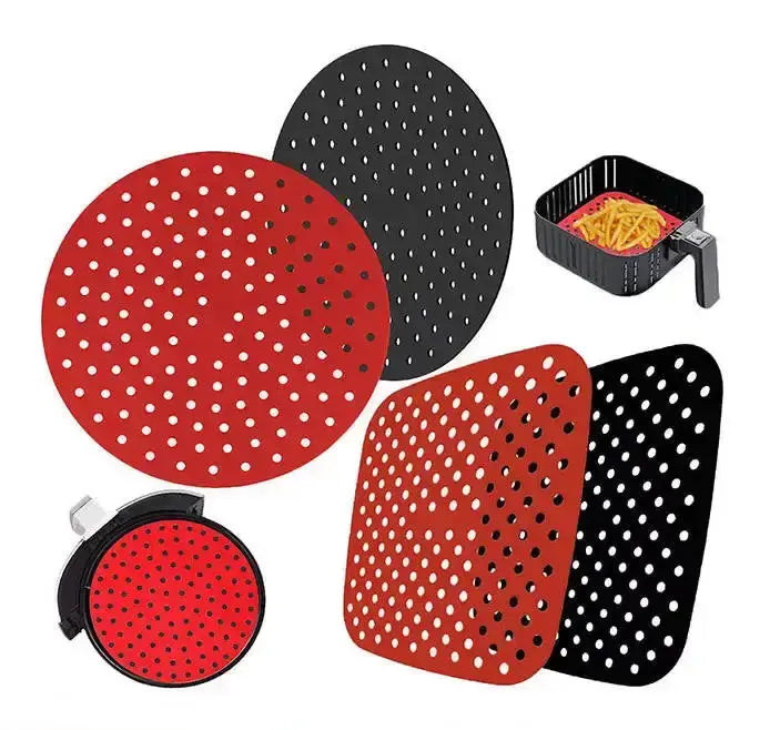 Zero Waste Co - Reusable Air Fryer Mat High Temperature Resistance Silicone Pads For Air Fryers Non Stick Silicone Baking Mat For Air Fryer