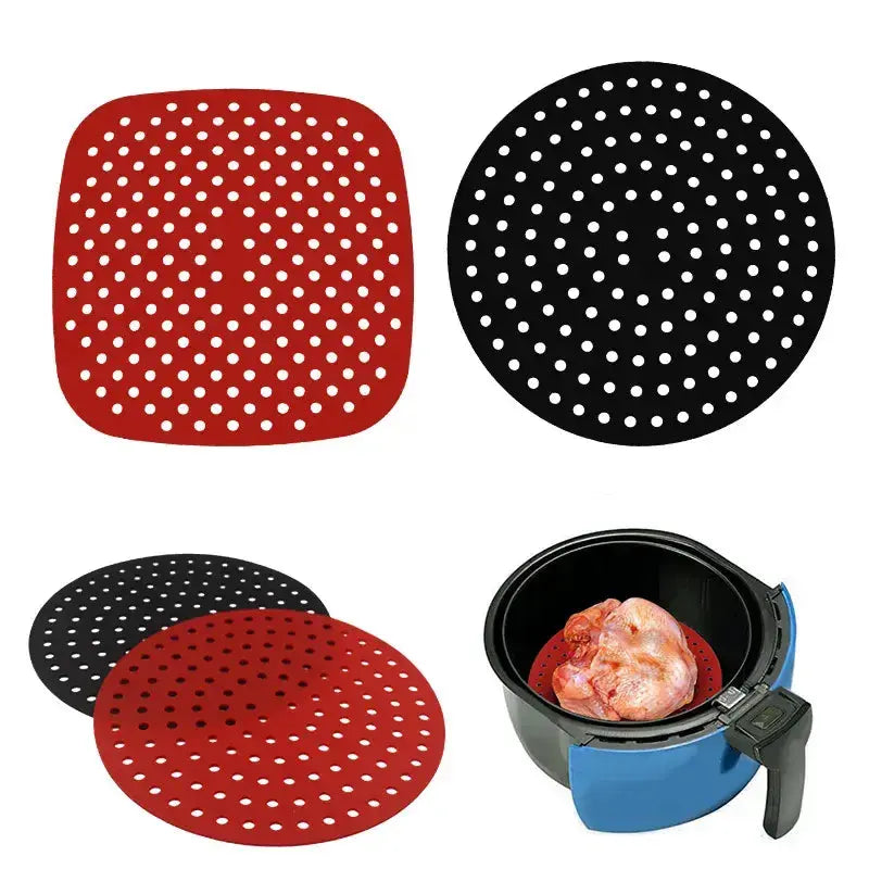 Zero Waste Co - Reusable Air Fryer Mat High Temperature Resistance Silicone Pads For Air Fryers Non Stick Silicone Baking Mat For Air Fryer