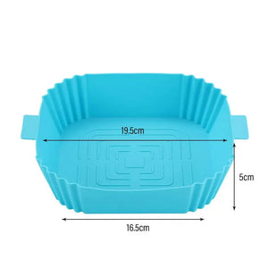 Zero Waste Co - Reusable Air Fryer Silicone Liner Non Stick Collapsible Silicone Baking Pan Reusable Silicone Pot Basket