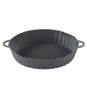 Zero Waste Co - Reusable Air Fryer Silicone Liner Non Stick Collapsible Silicone Baking Pan Reusable Silicone Pot Basket