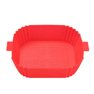 Zero Waste Co - Reusable Air Fryer Silicone Liner Non Stick Collapsible Silicone Baking Pan Reusable Silicone Pot Basket