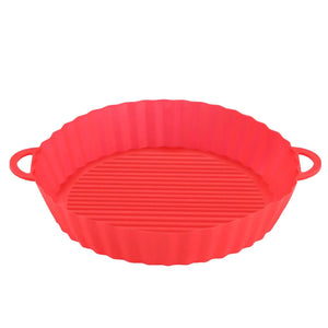 Zero Waste Co - Reusable Air Fryer Silicone Liner Non Stick Collapsible Silicone Baking Pan Reusable Silicone Pot Basket