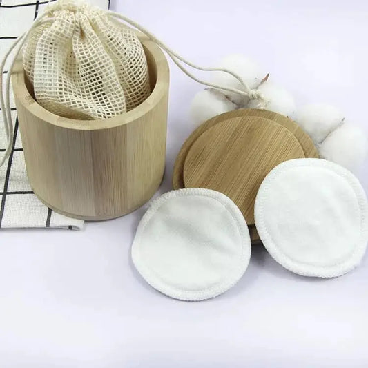 Zero Waste Co - Reusable Makeup Remover Pads, Eco-Friendly Cotton & Bamboo Rounds for Toner & Exfoliants, Includes Washable Bag for Laundry & Storage