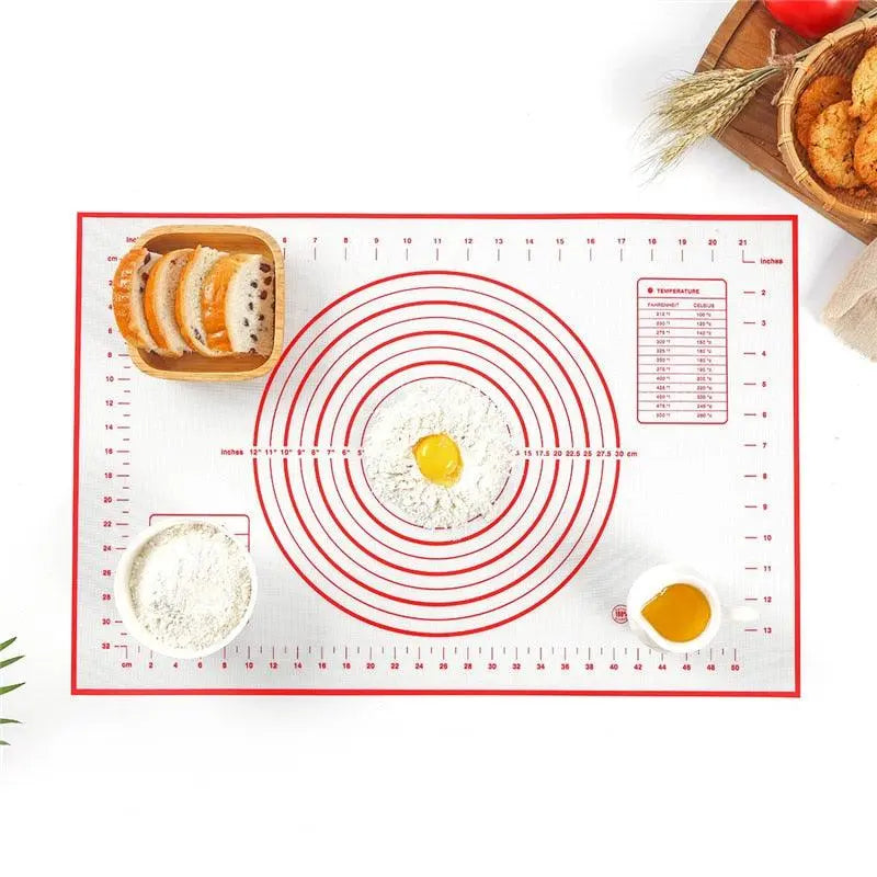 Zero Waste Co - Silicone Baking Mat - Non-Stick Non-Skid Pastry Mat with Measurements