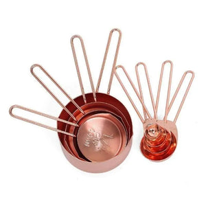 Zero Waste Co - Stainless Steel Measuring Cups And Spoons Set Of 8 Measurements and Pouring Spouts