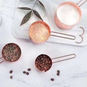 Zero Waste Co - Stainless Steel Measuring Cups And Spoons Set Of 8 Measurements and Pouring Spouts