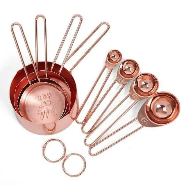 Stainless Steel Measuring Cups And Measuring Spoons Set Of 8