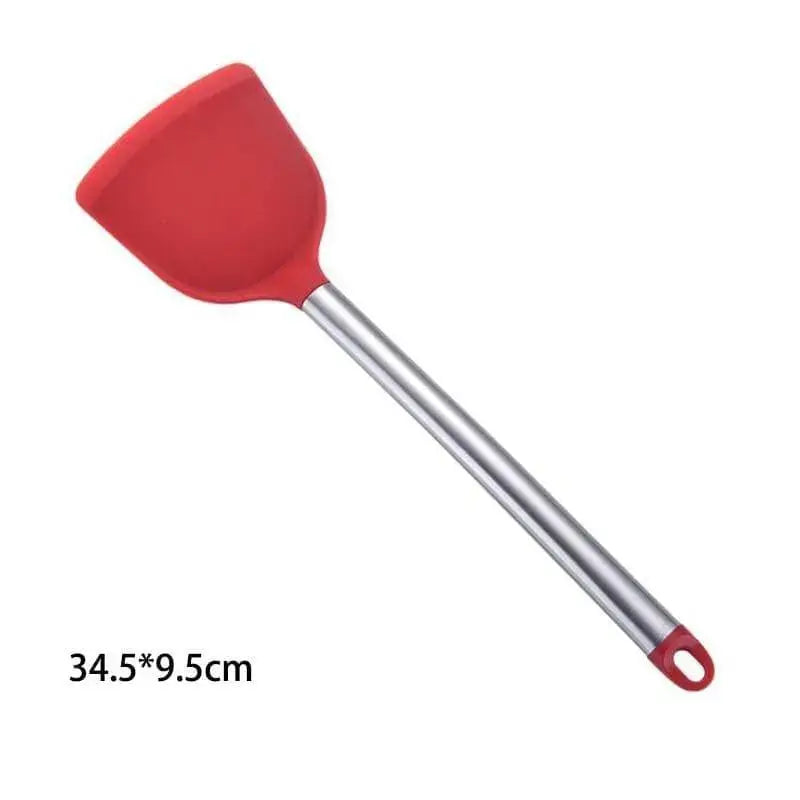 Zero Waste Co - 9pcs/set Stainless Steel Silicone Kitchen Utensil Set with Storage Bucket