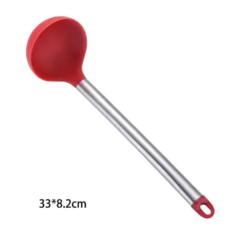 Zero Waste Co - 9pcs/set Stainless Steel Silicone Kitchen Utensil Set with Storage Bucket