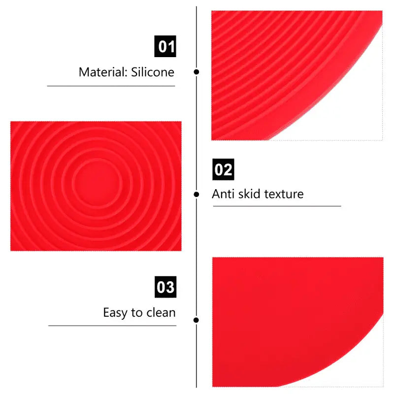 Zero Waste Co BPA Free Round Microwave Safe Non Stick Silicone Baking Mat in Red