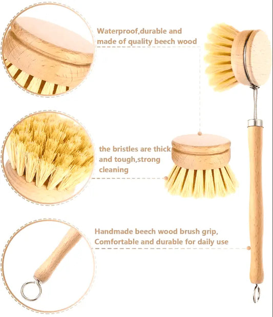 Zero Waste Co Bamboo brush with replaceable Sisal Agave bristles