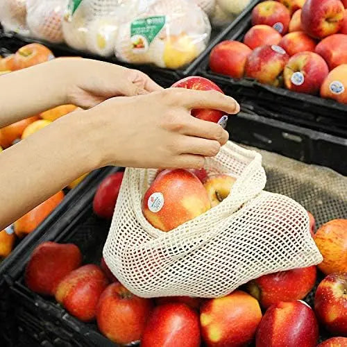 Eco-Friendly Reusable Cotton Produce Bags – Washable and Durable for Grocery Shopping