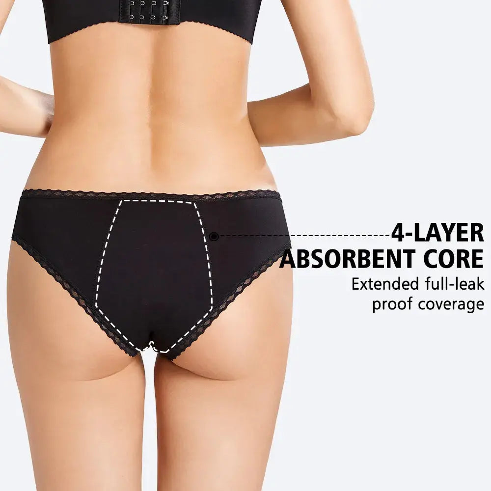 Zero Waste Co Lace Bikini Stylish Design Leak Proof Incontinence and Period Underwear for Women