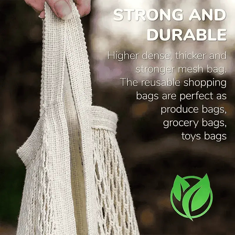 Recycled Cotton Reusable String Shopping Tote Bag