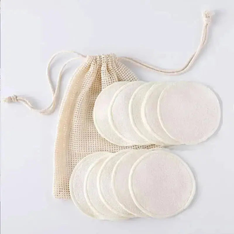 Zero Waste Co - Reusable Makeup Remover Pads, Eco-Friendly Cotton & Bamboo Rounds for Toner & Exfoliants, Includes Washable Bag for Laundry & Storage