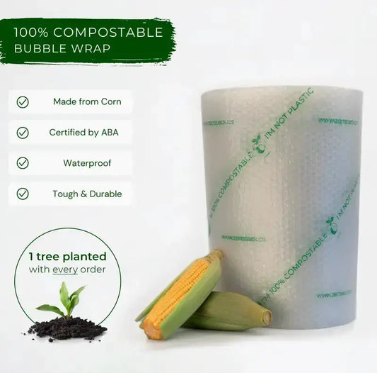 Zero Pack Plástico de burbujas sostenible, 100 % compostable y certificado ABA