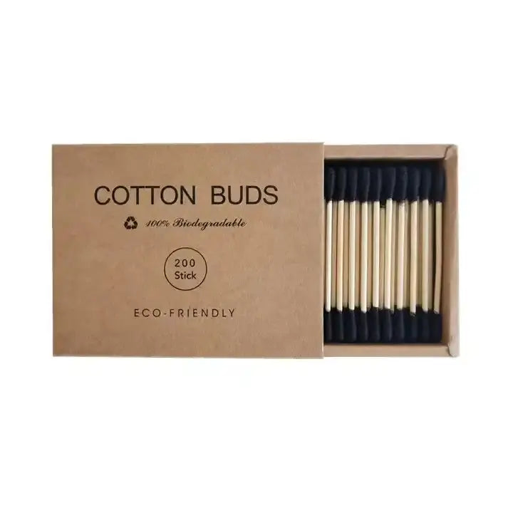 Eco-Friendly Biodegradeable bamboo stick cotton buds/swab/q-tip for cleaning/make up GOB